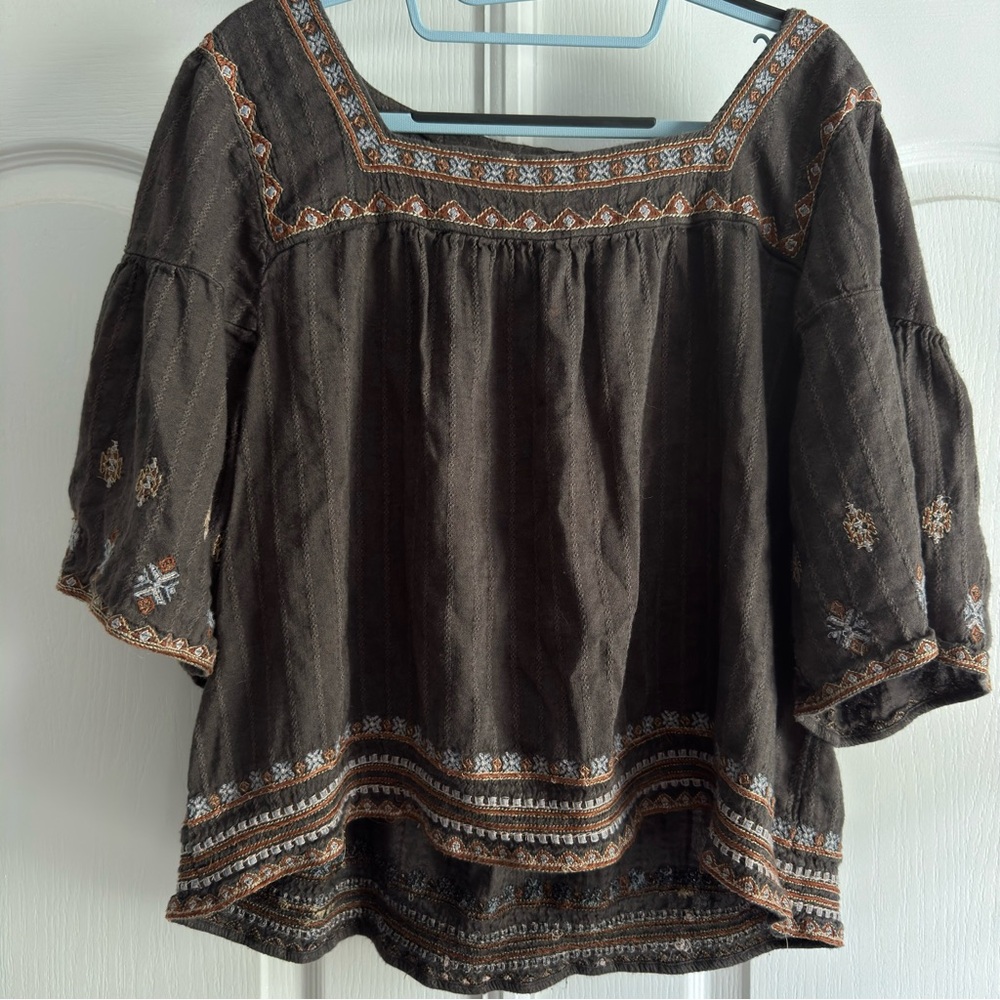 Lucky Brand Embroidered Women's Boho Top